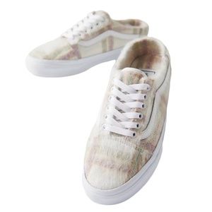 Donated Vans Old Skool Mule Shoes (Soft Plaid) Marshmallow Women's Sizes 9.5, 10
